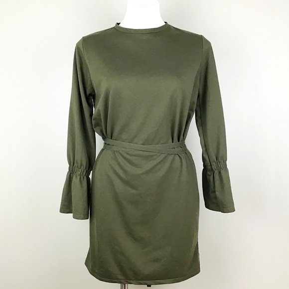 Zara Trafaluc Olive Bell Sleeve Sweater Dress - Picture 8 of 11